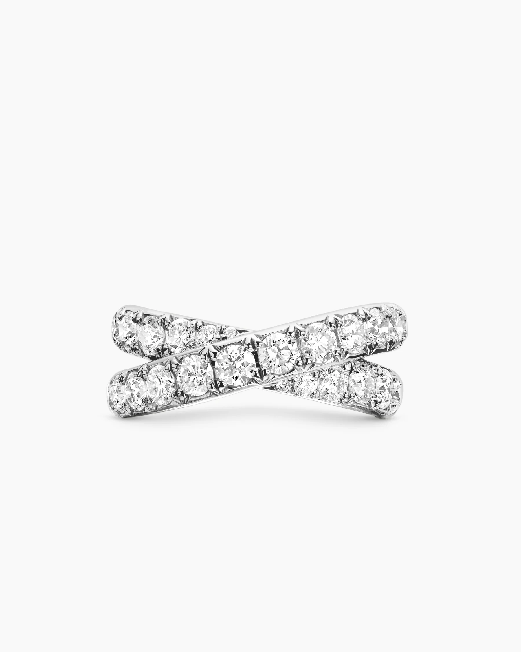 DY Crossover® Band Ring in 18K Yellow Gold with Diamonds, 8mm 12 DY Crossover® Band Ring in 18K Yellow Gold with Diamonds, 8mm