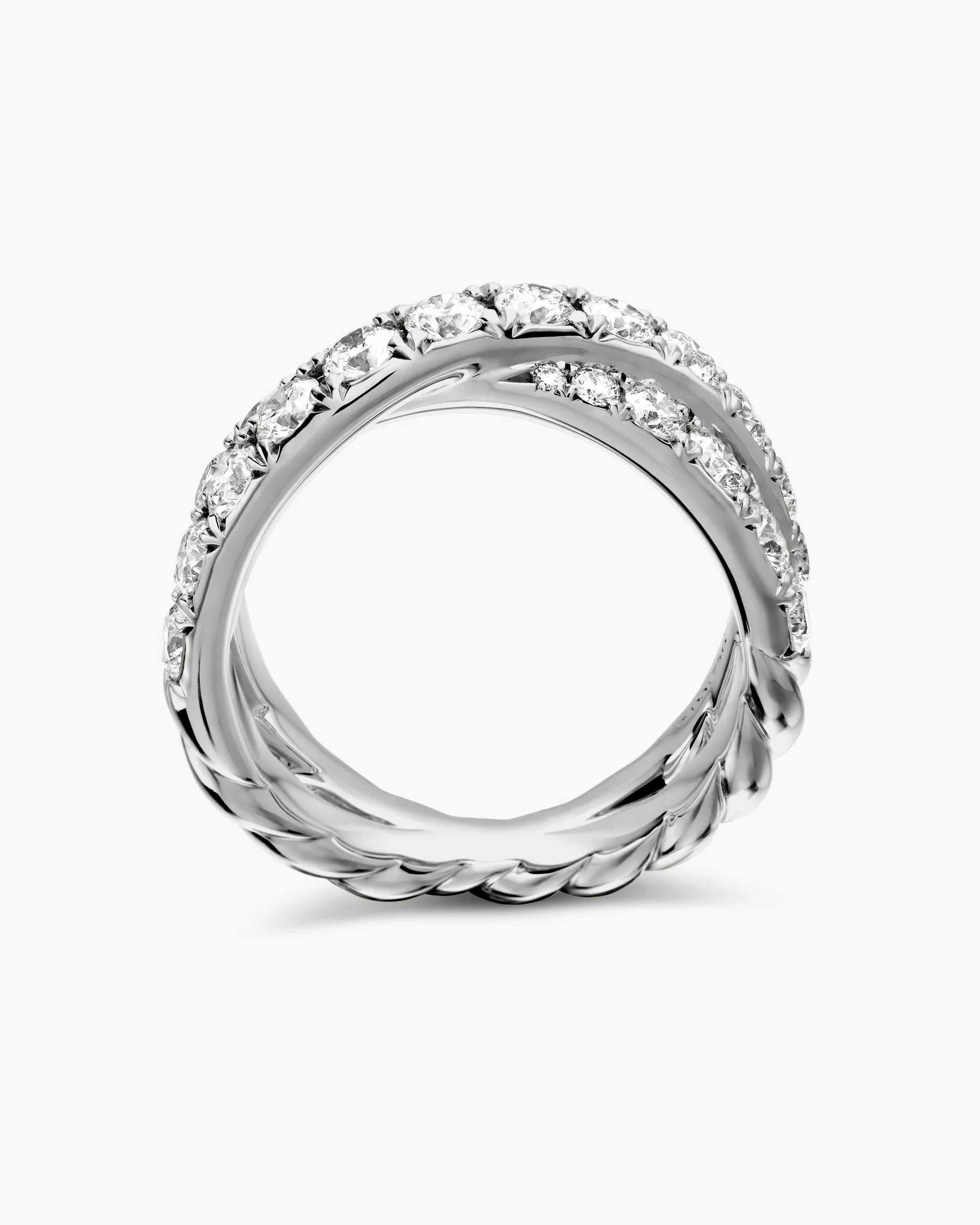 DY Crossover® Band Ring in 18K Yellow Gold with Diamonds, 8mm 13 DY Crossover® Band Ring in 18K Yellow Gold with Diamonds, 8mm