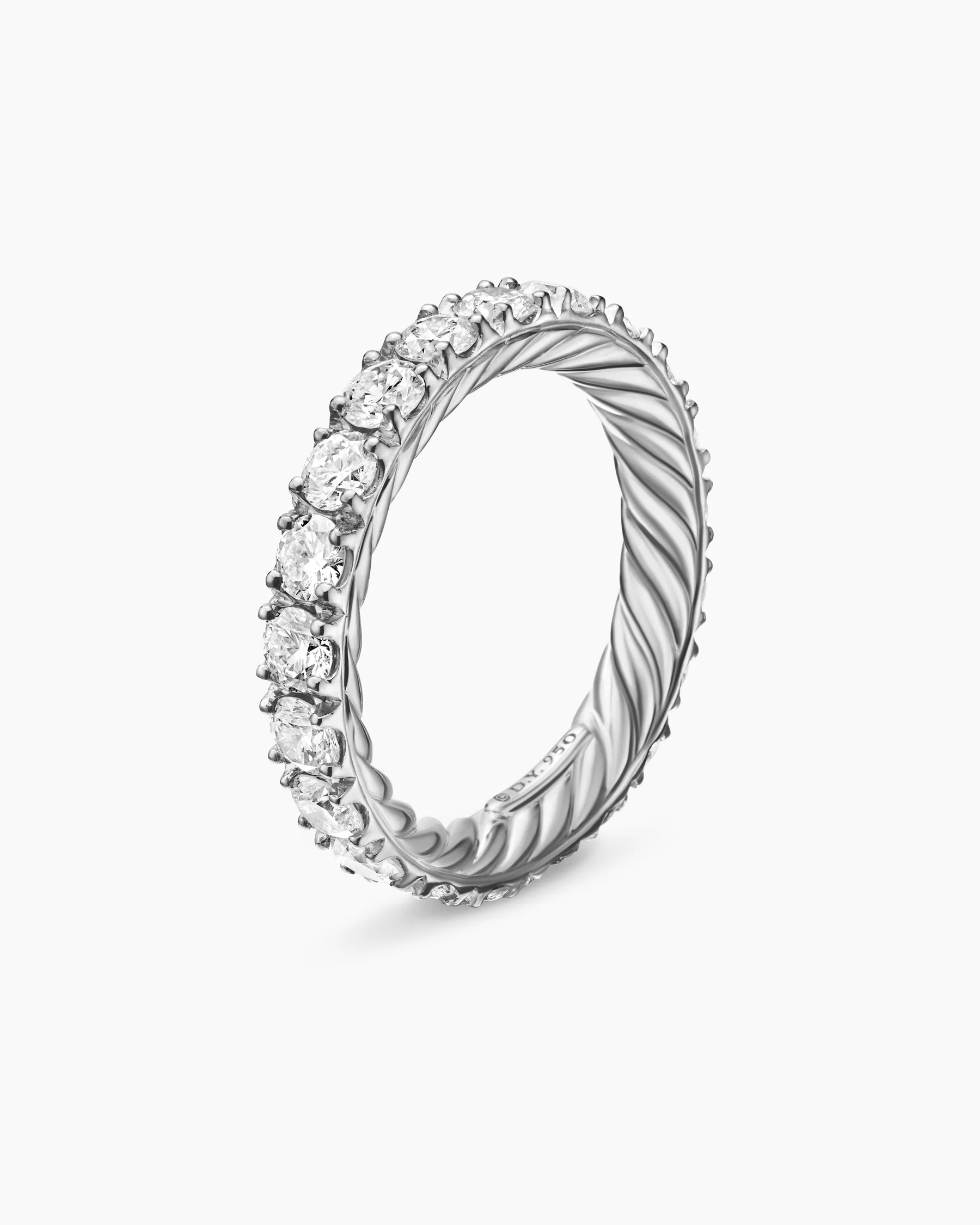 DY Eden Eternity Band Ring in Platinum with Diamonds, 3.2mm 10 DY Eden Eternity Band Ring in Platinum with Diamonds, 3.2mm