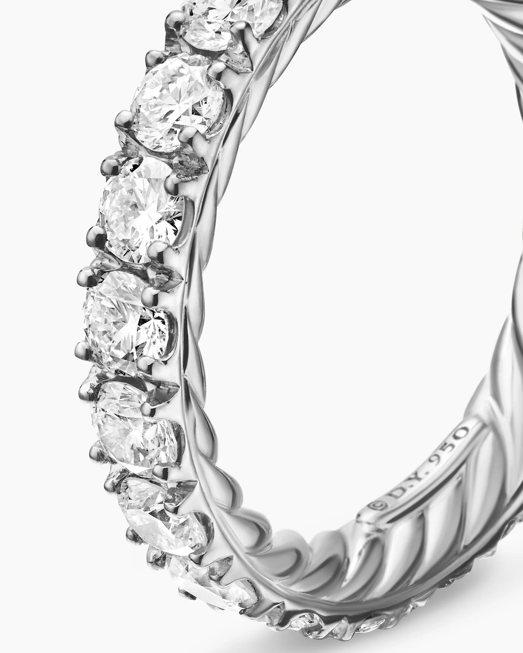 DY Eden Eternity Band Ring in Platinum with Diamonds, 3.2mm 13 DY Eden Eternity Band Ring in Platinum with Diamonds, 3.2mm