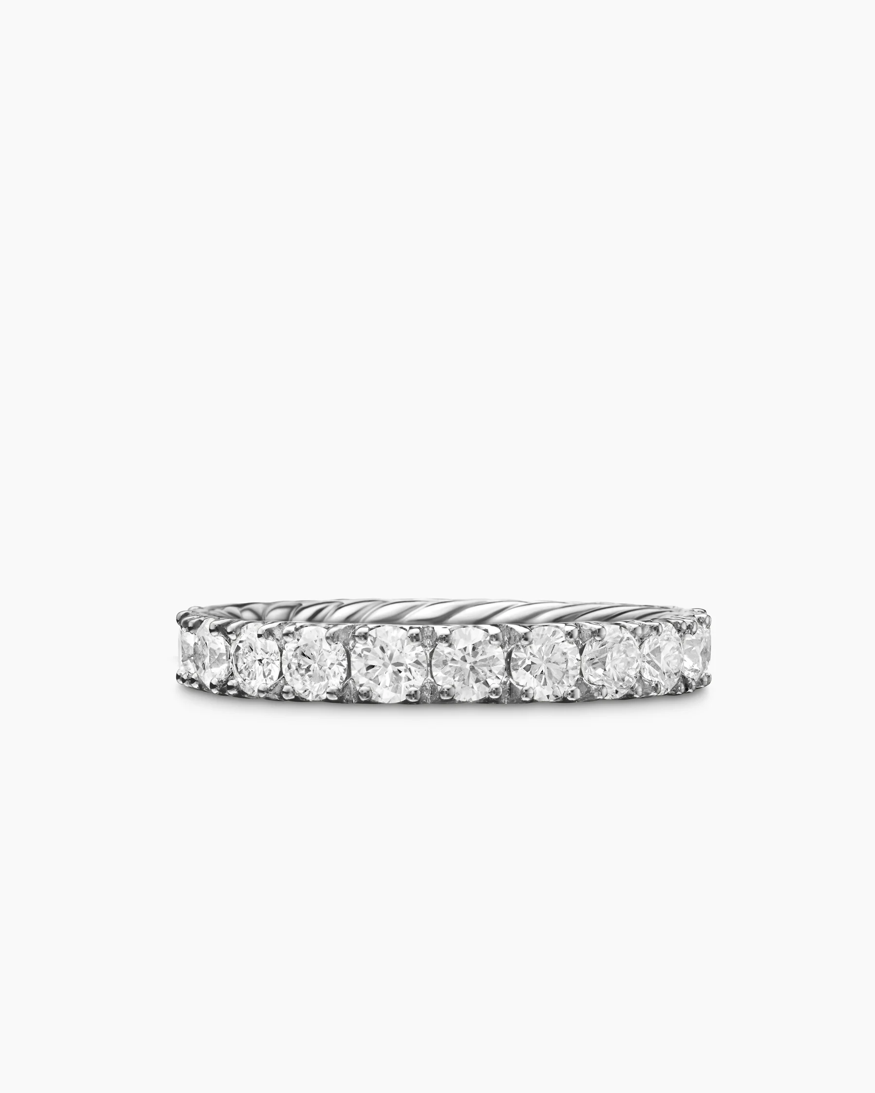 DY Eden Eternity Band Ring in Platinum with Diamonds, 3.2mm 8 DY Eden Eternity Band Ring in Platinum with Diamonds, 3.2mm