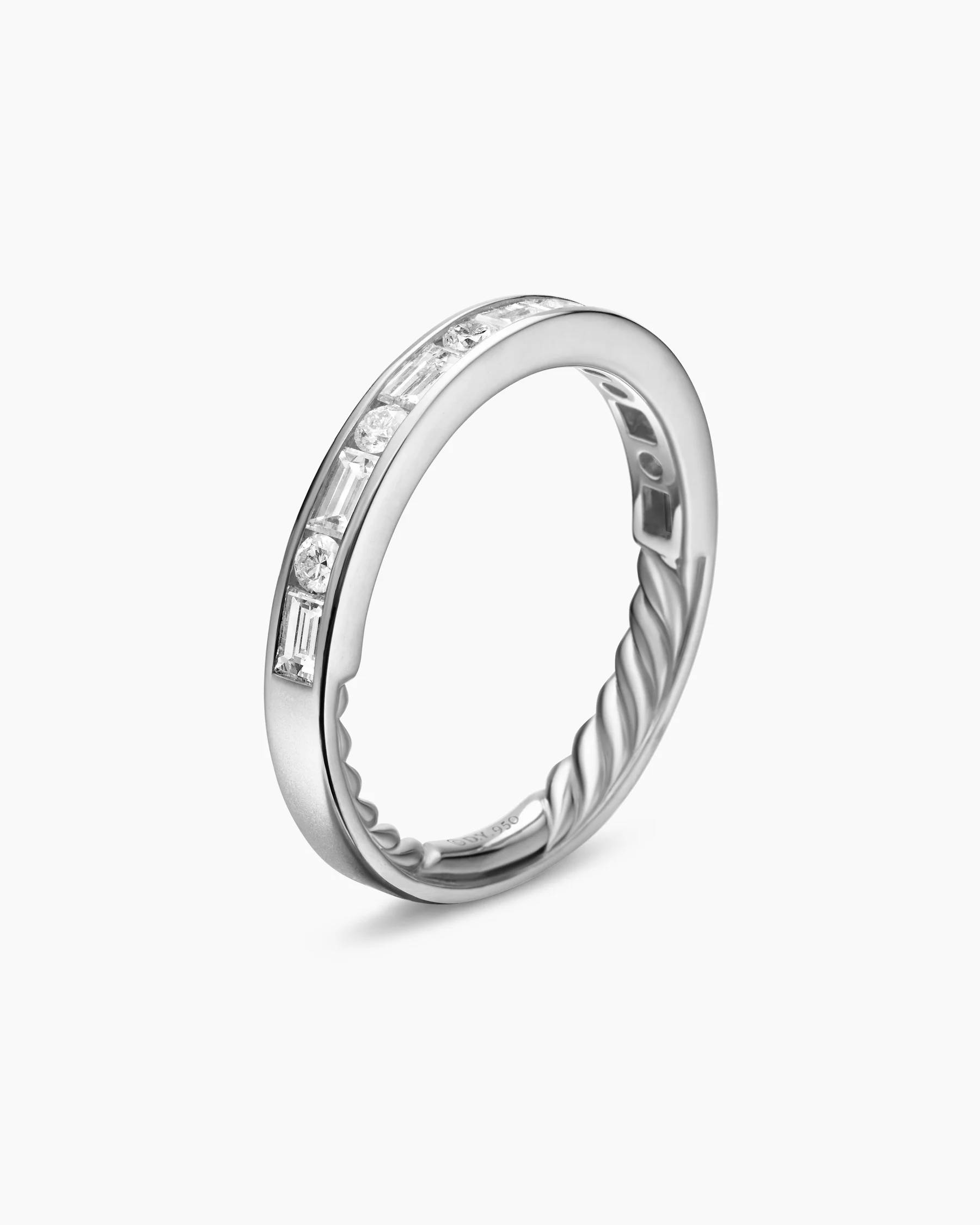 DY Eden Partway Alternating Diamond Band Ring in Platinum with Diamonds, 2.8mm 11 DY Eden Partway Alternating Diamond Band Ring in Platinum with Diamonds, 2.8mm