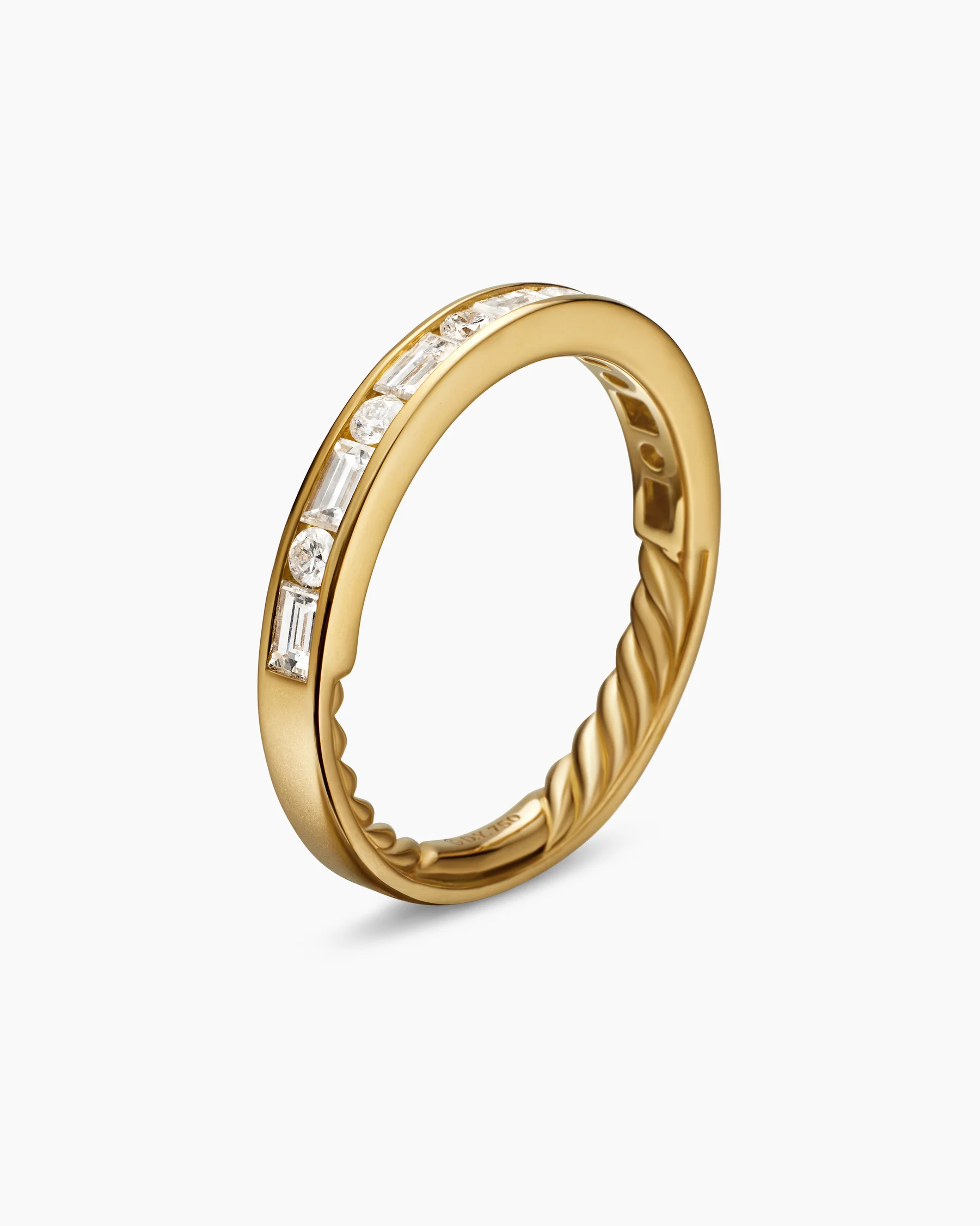 DY Eden Partway Alternating Diamond Band Ring in Platinum with Diamonds, 2.8mm 3 DY Eden Partway Alternating Diamond Band Ring in Platinum with Diamonds, 2.8mm