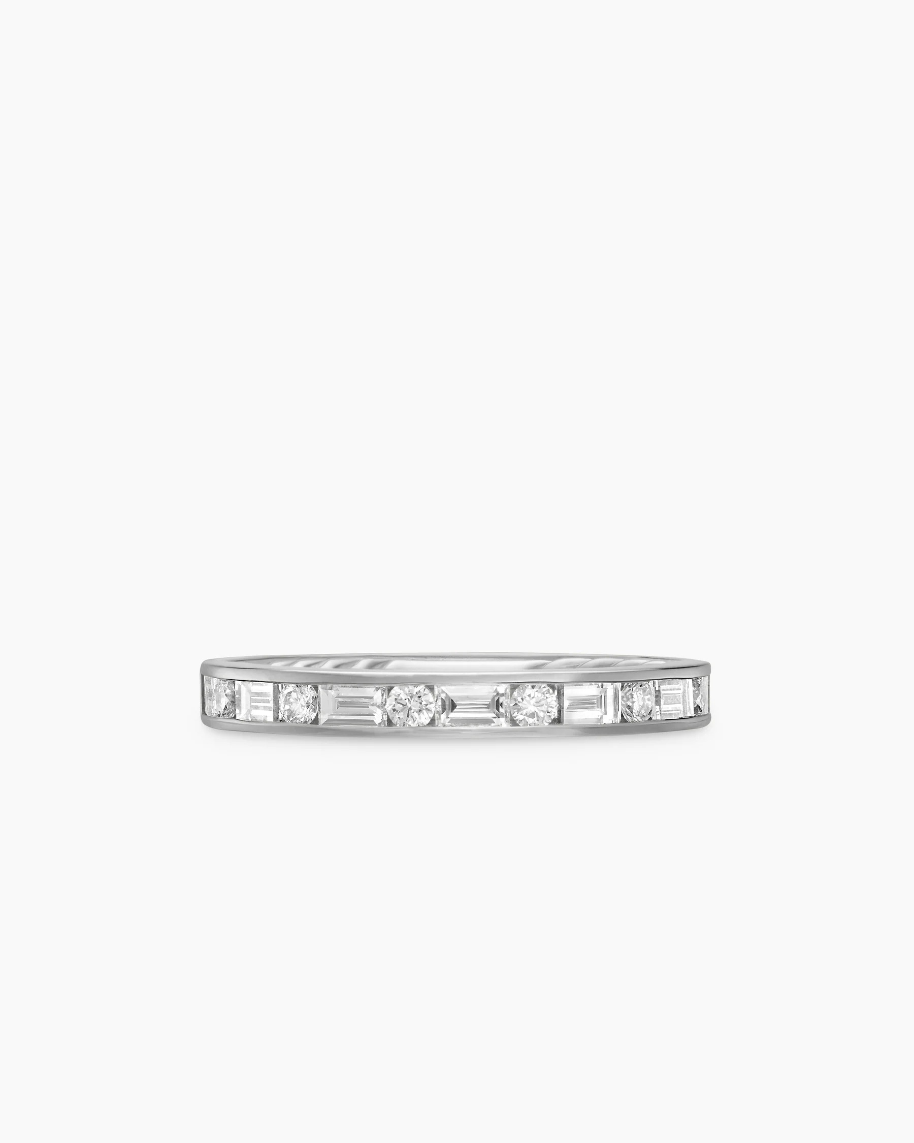 DY Eden Partway Alternating Diamond Band Ring in Platinum with Diamonds, 2.8mm 9 DY Eden Partway Alternating Diamond Band Ring in Platinum with Diamonds, 2.8mm