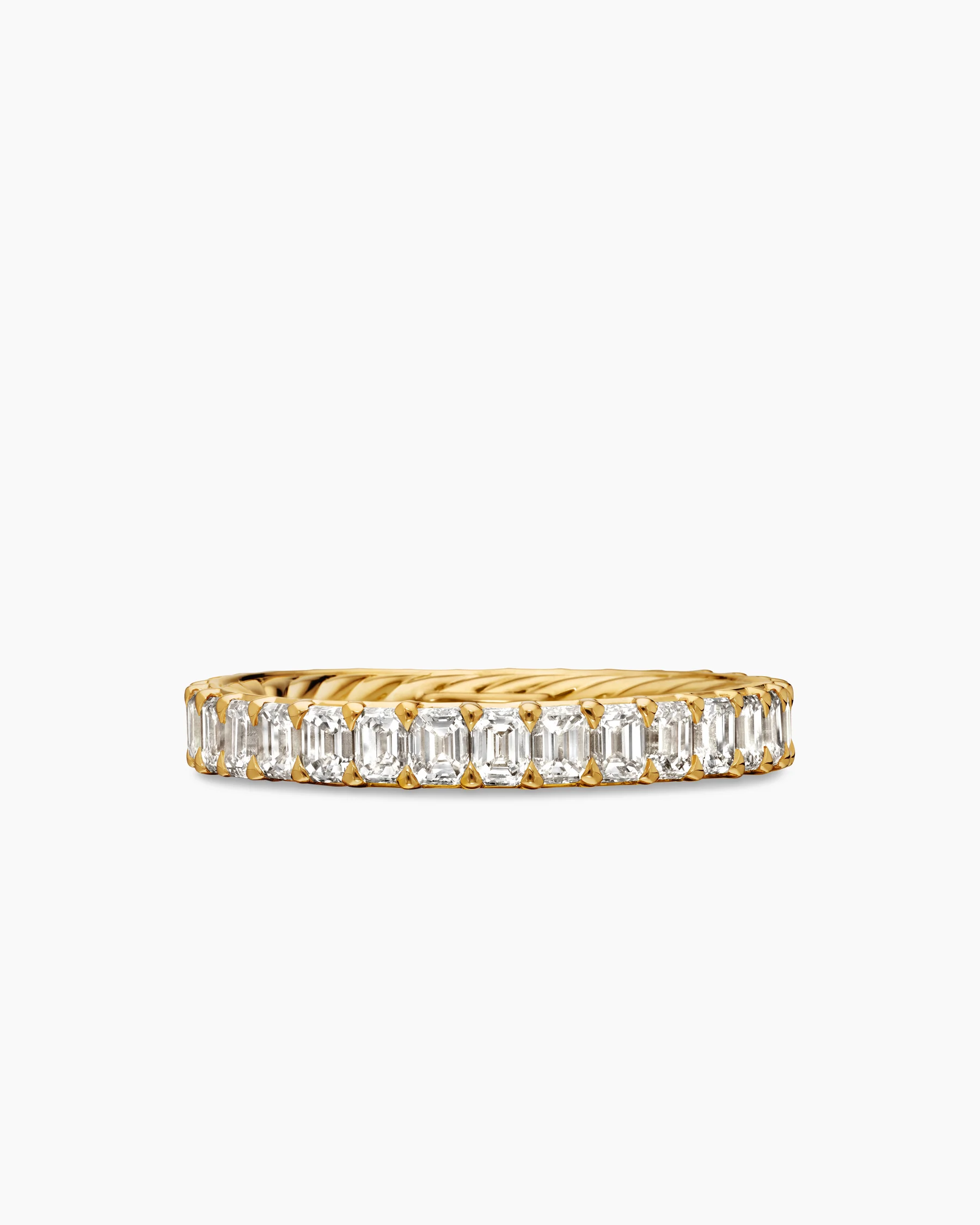 DY Eden Eternity Band Ring in Platinum with Emerald Diamonds, 3.5mm